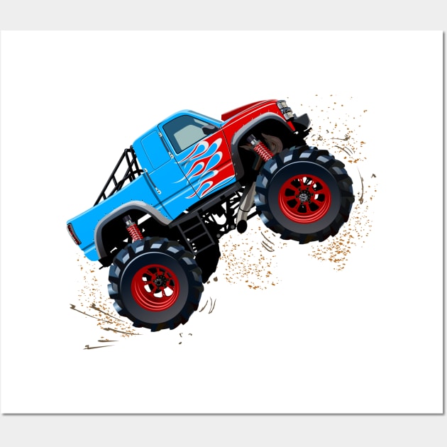 Cartoon monster truck Wall Art by Mechanik